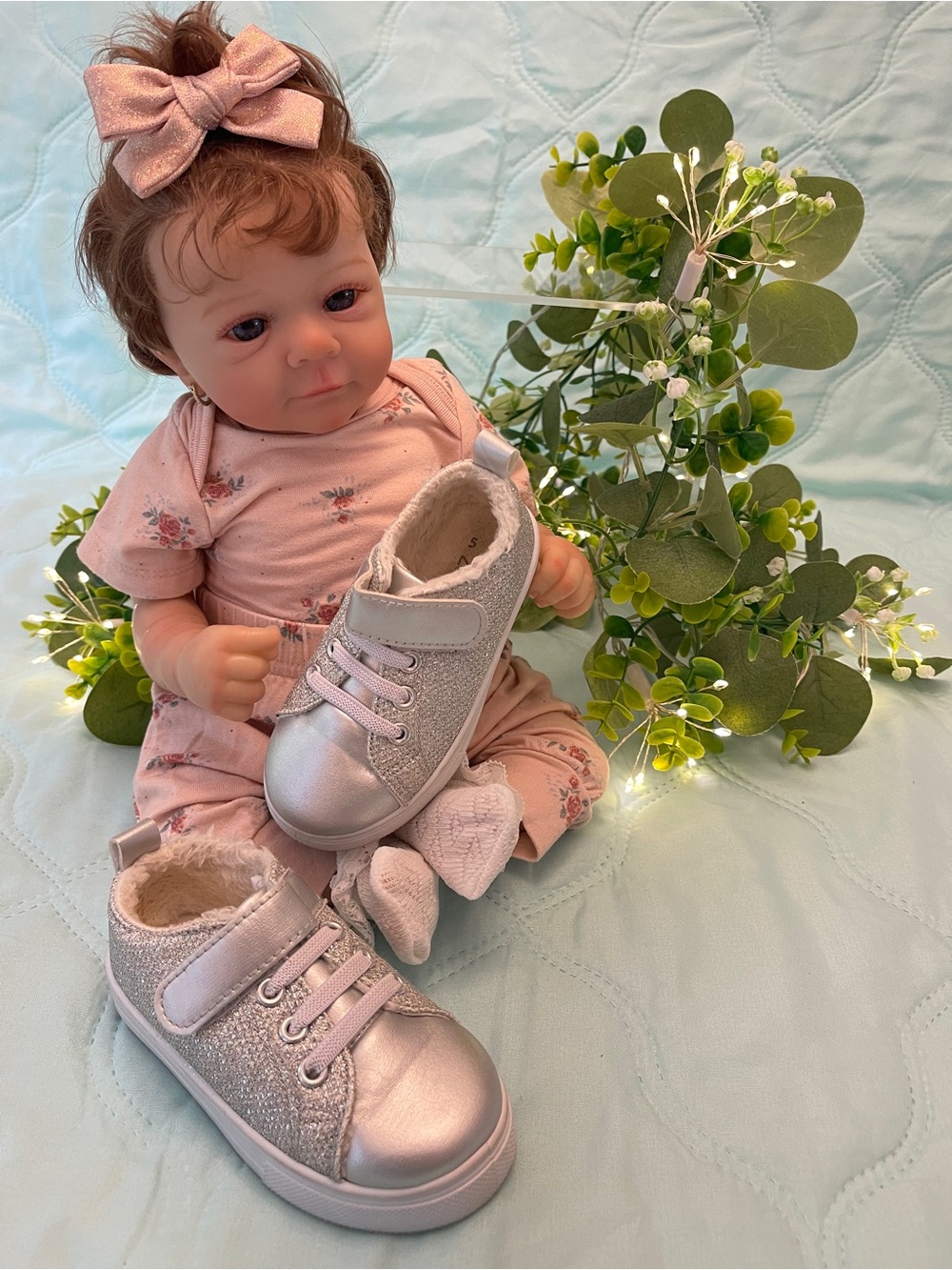 Kids Silver Sparkle High-Top Sneakers